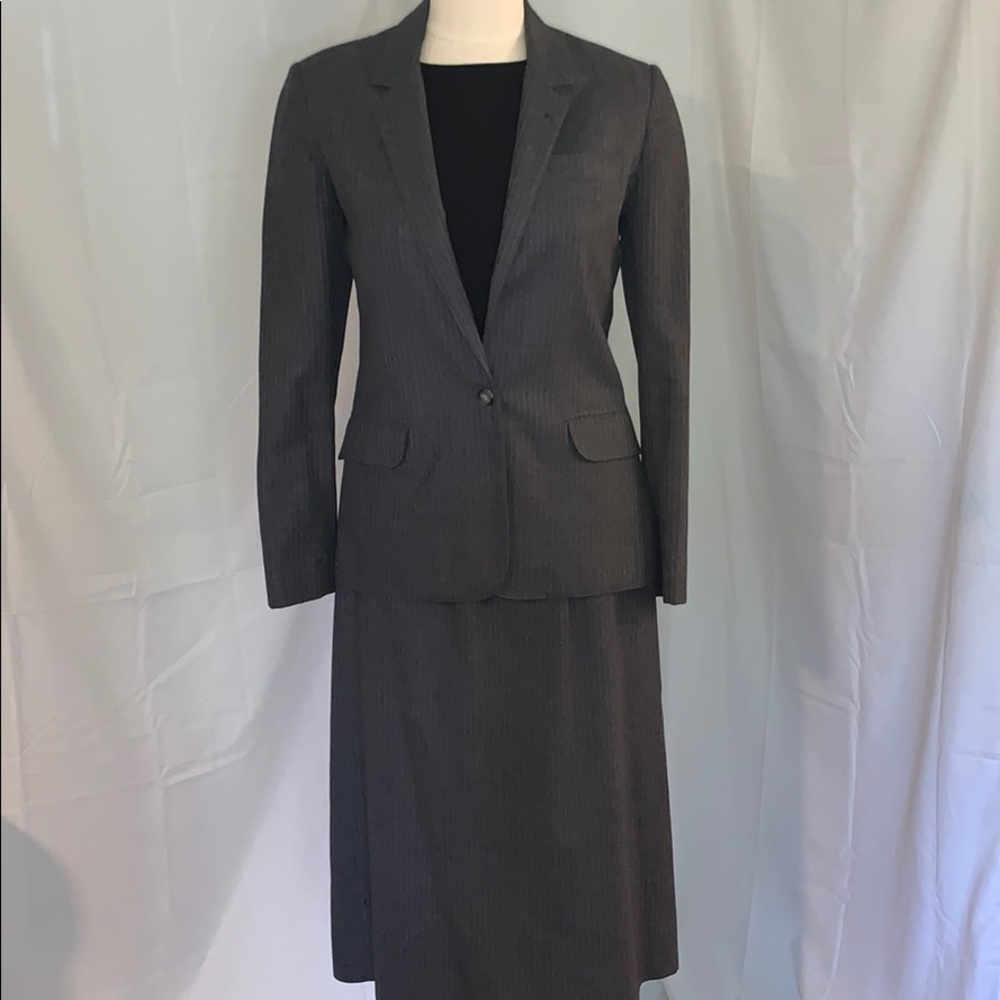 Vtg prophecy grey pinstripe wool suit woman’s
